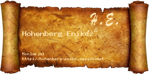 Hohenberg Enikő névjegykártya